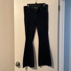 Blue denim flare jeans